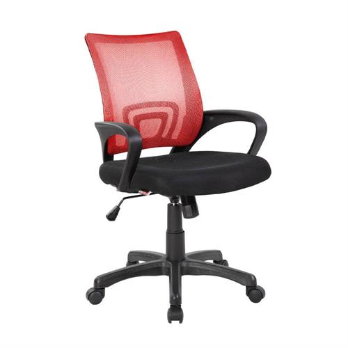 Sedia da ufficio ergonomica con schienale in rete rossa