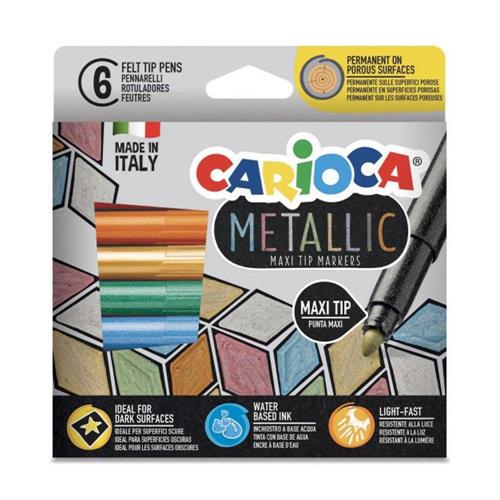 Carioca Metallic Pennarelli punta maxi, 6 pezzi