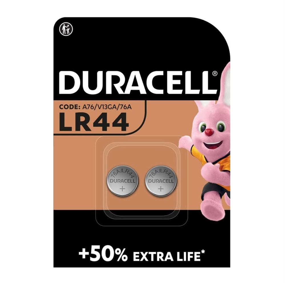 Duracell Batterie LR44 bottone alcalina 1.5V, 2 pezzi