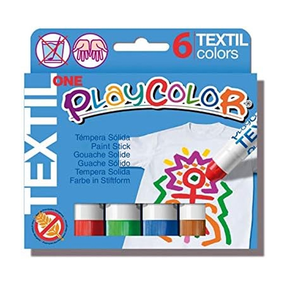 PlayColor Textil Tempera solida per tessuti, 6 pezzi