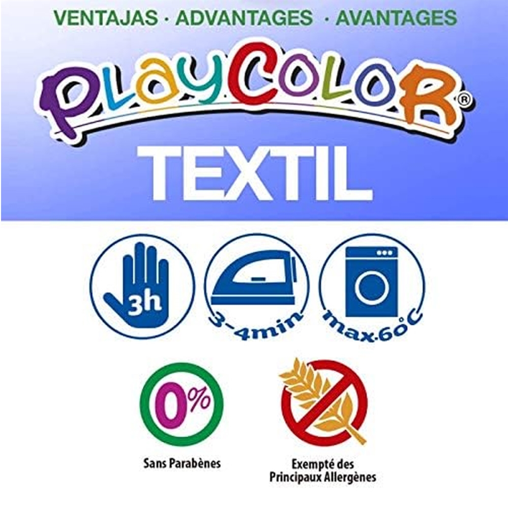 PlayColor Textil Tempera solida per tessuti, 12 pezzi