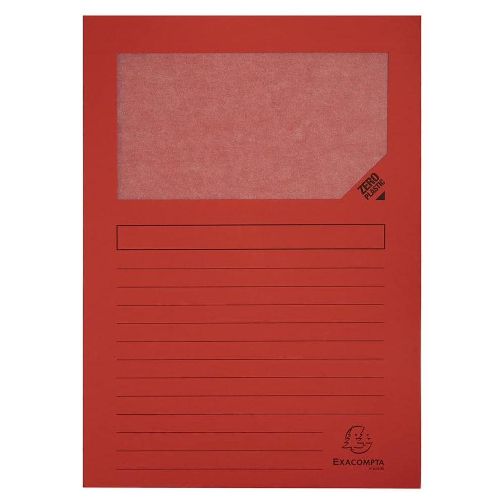 Exacompta Cartellina a L con finestra, rosso, 25 pezzi